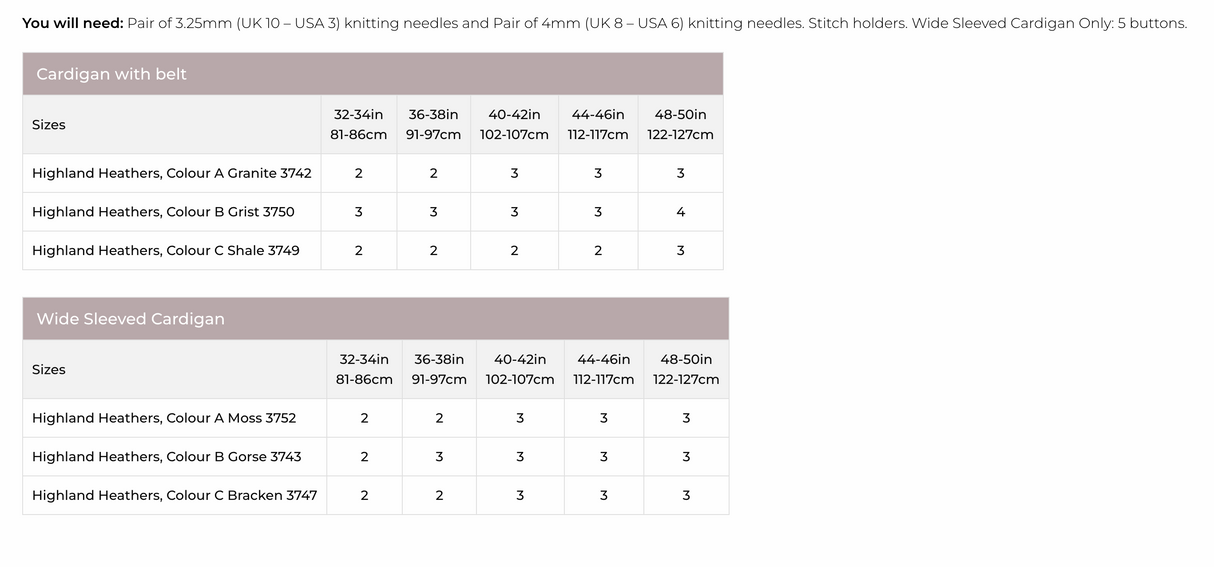 Stylecraft Highland Heathers DK Cardigan Pattern 9795