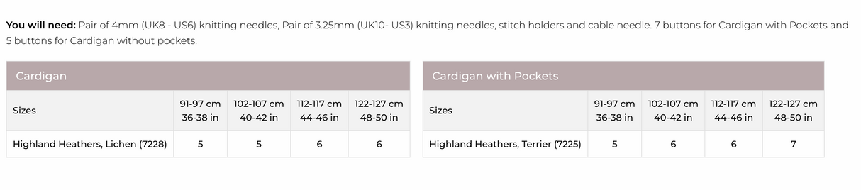 Stylecraft Highland Heathers DK Cardigan Pattern 9866
