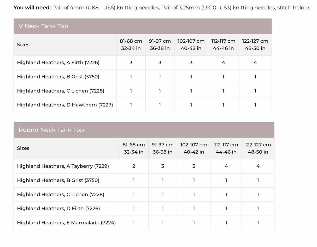 Stylecraft Highland Heathers DK Tank Top Pattern 9865