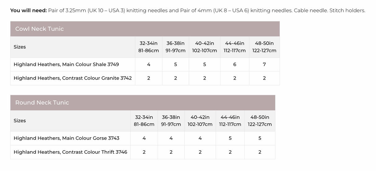 Stylecraft Highland Heathers DK Tunic Pattern 9792