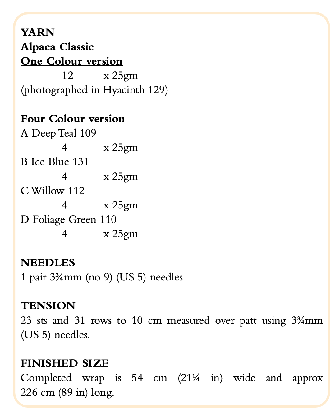 Rowan Alpaca Classic DK Coleman Street Wrap Pattern By Georgia Farrell