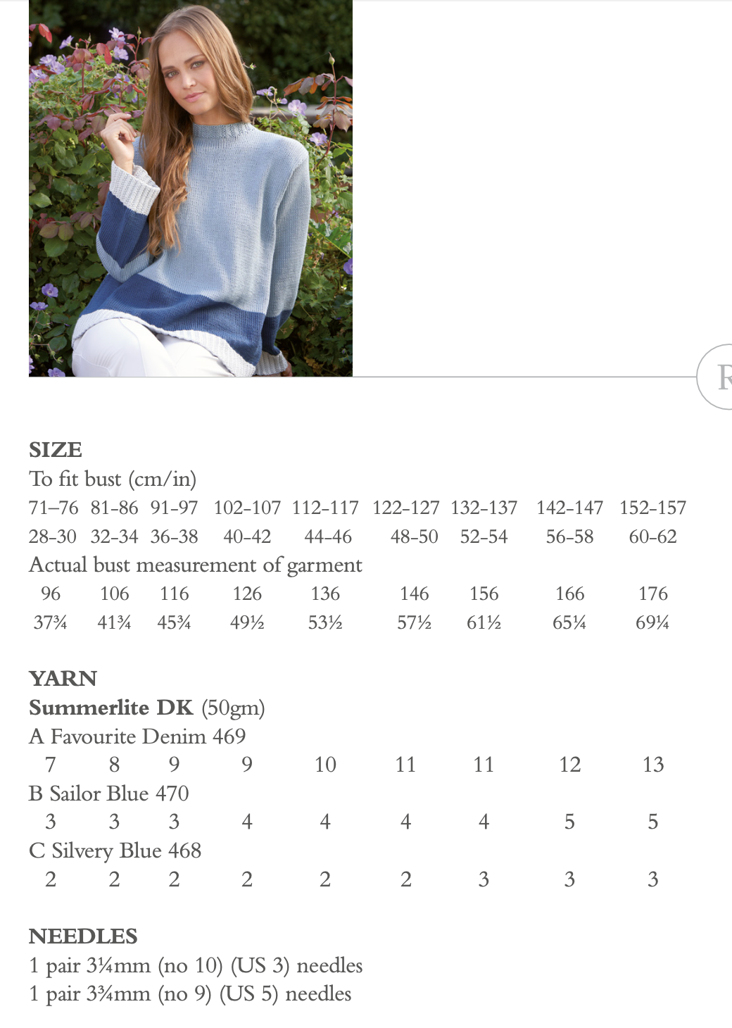 Rowan Summerlite DK Tallulah Sweater Pattern by Martin Storey