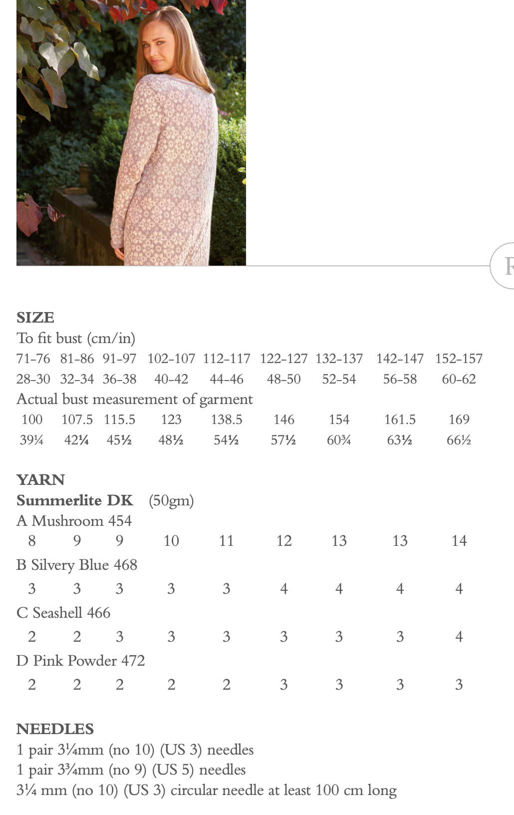 Rowan Summerlite DK Fleur Cardigan Pattern by Martin Storey