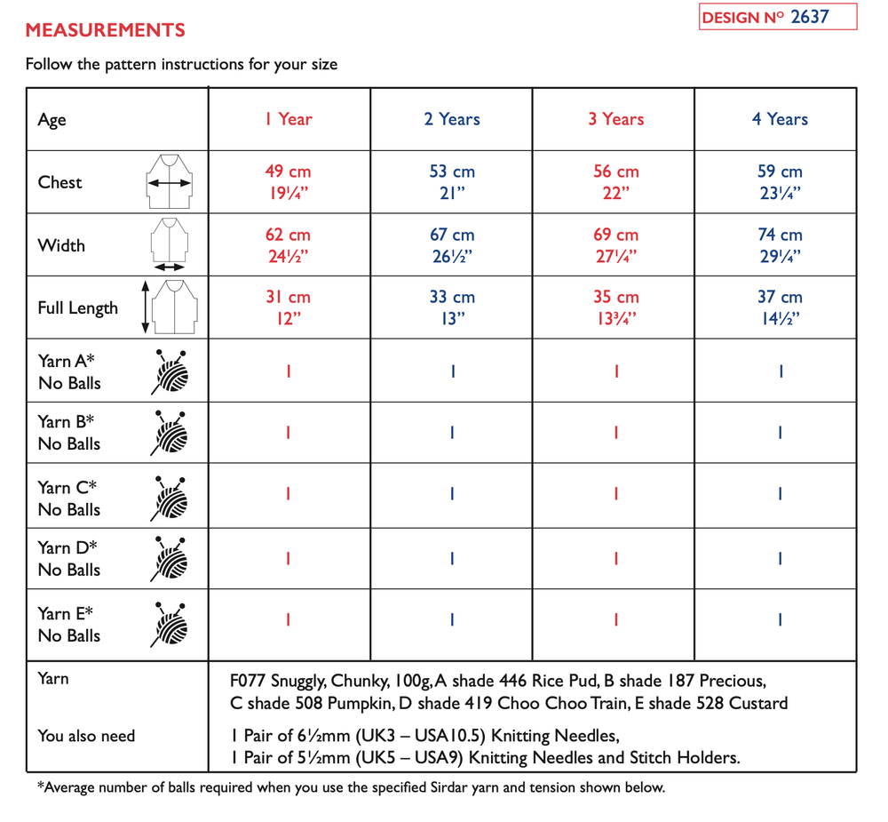 Sirdar Snuggly Chunky Colour Pop Pullover Pattern 2637