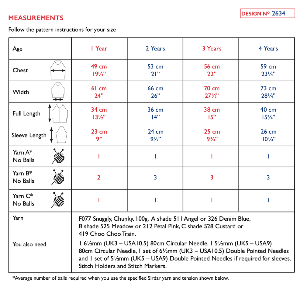 Sirdar Snuggly Chunky Scandi Pop Sweater Pattern 2634