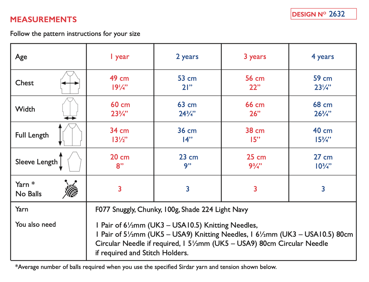 Sirdar Snuggly Chunky Nordic Nature Cardigan Pattern 2632