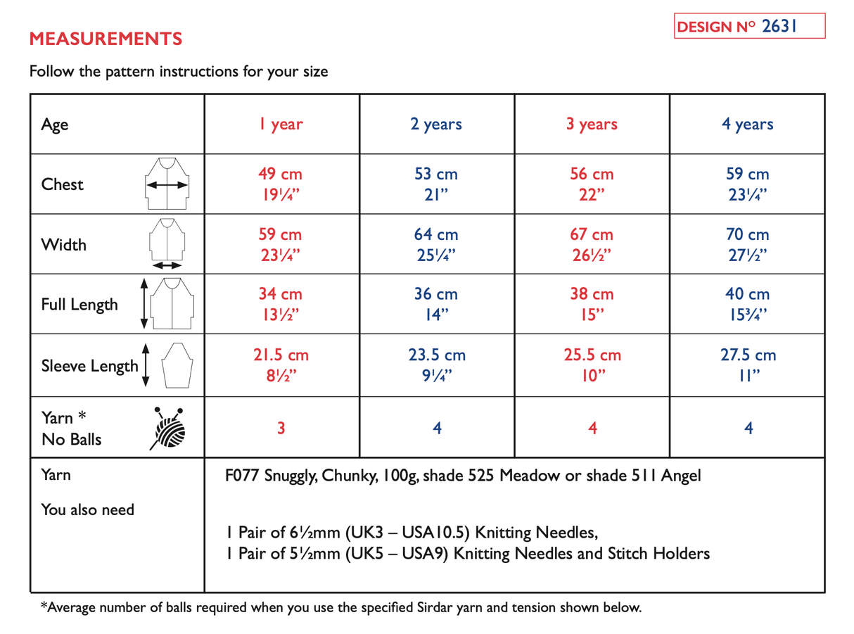 Sirdar Snuggly Chunky Scandi Rib Sweater Pattern 2631