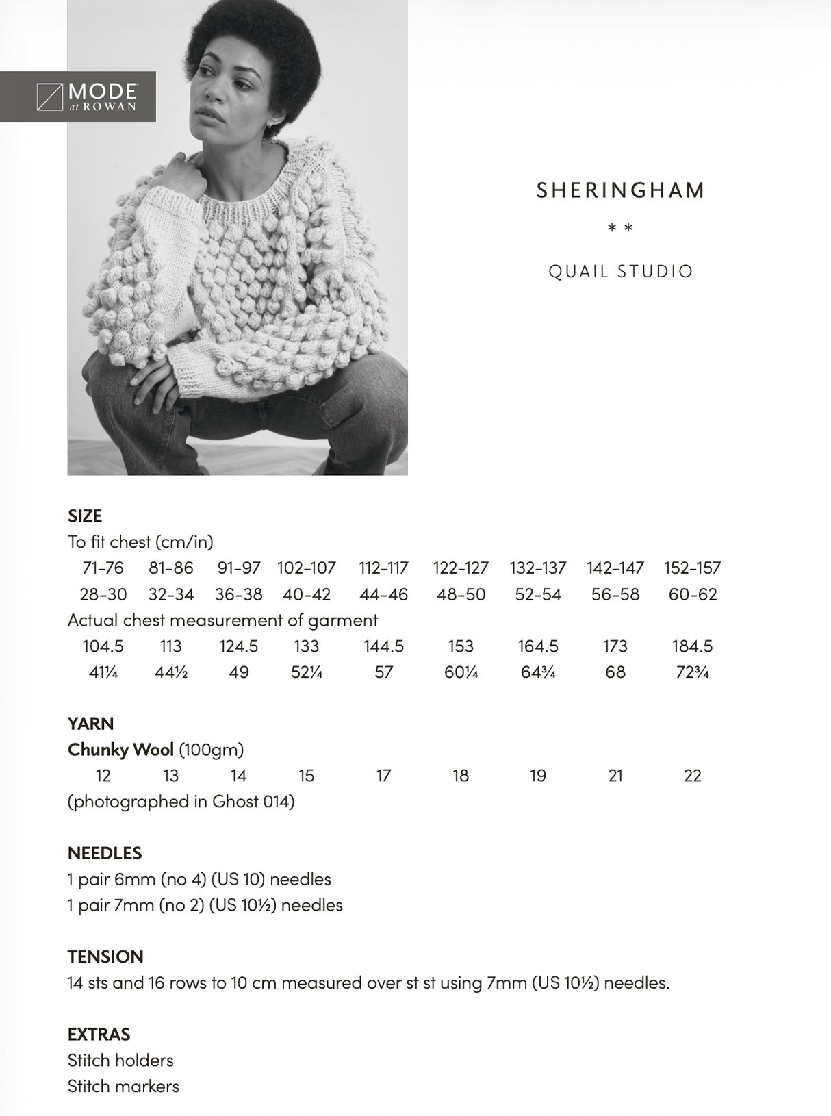 Rowan Mode Sheringham Jumper Pattern by Quail Studio