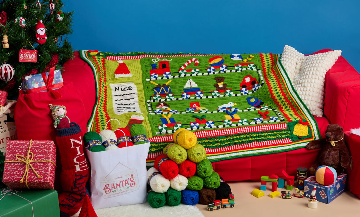 Sirdar Santa's Workshop Christmas Blanket 2025 - Crochet Along (CAL)