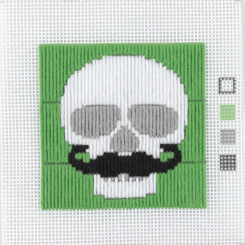 Anchor Mini My First Long Stitch Kit - Skull with Moustache