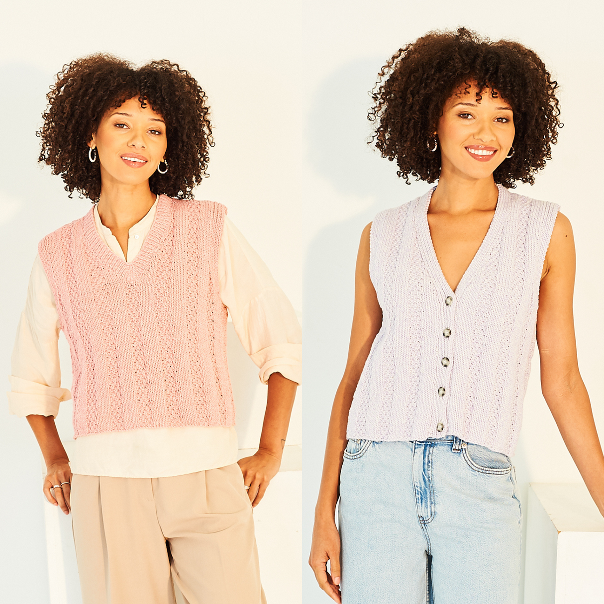 Stylecraft Soft Pastels Aran Tank & Waistcoat Pattern 10156