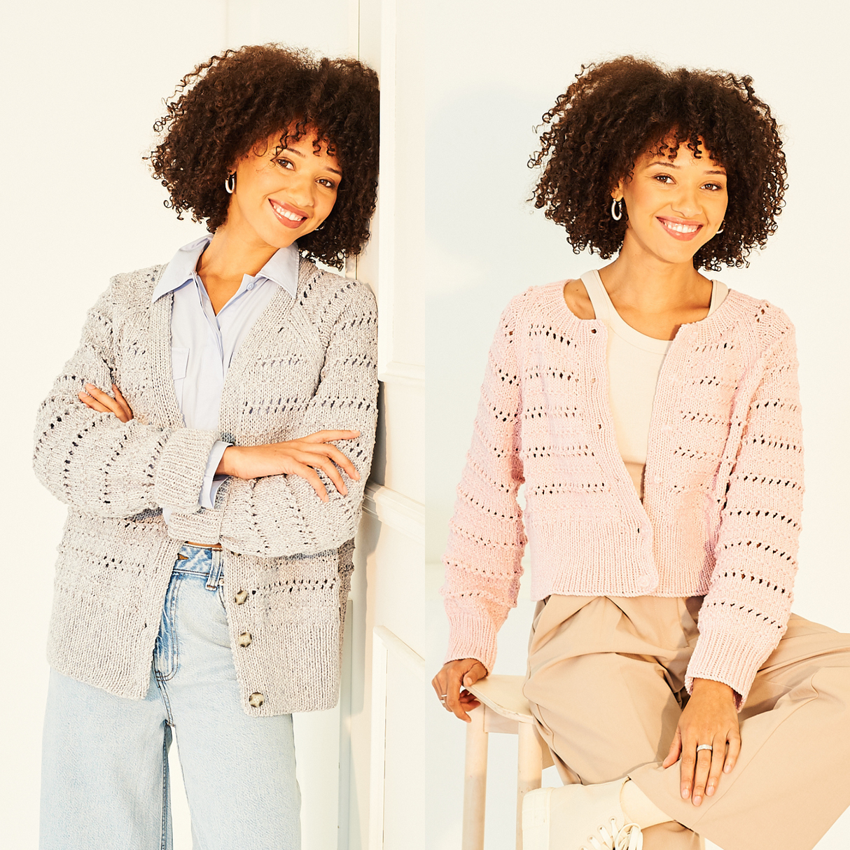 Stylecraft Soft Pastels Aran Short & Long Cardigan Pattern 10157