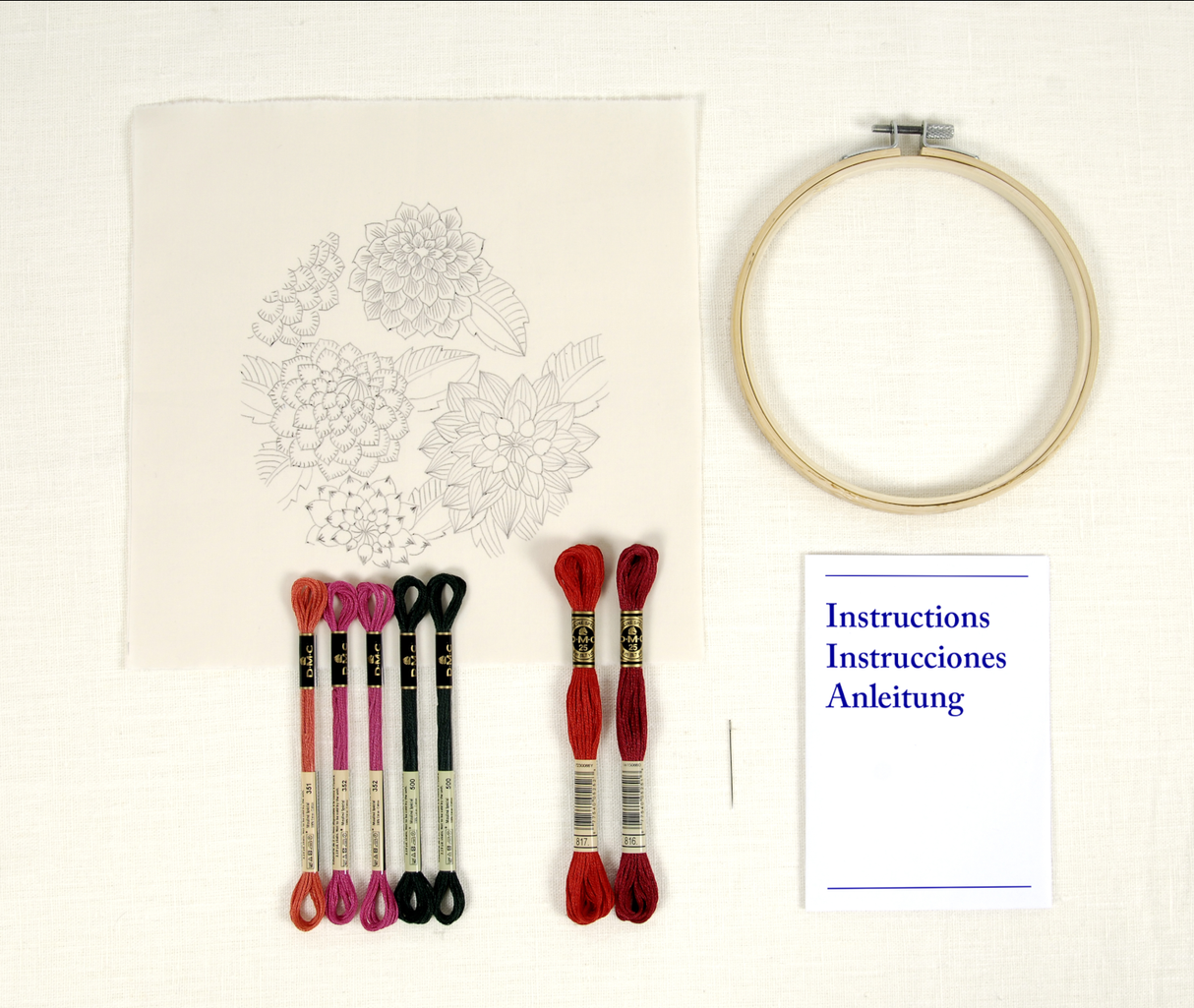 DMC Embroidery Kit Dahlias by Marie-Dominique Procureur