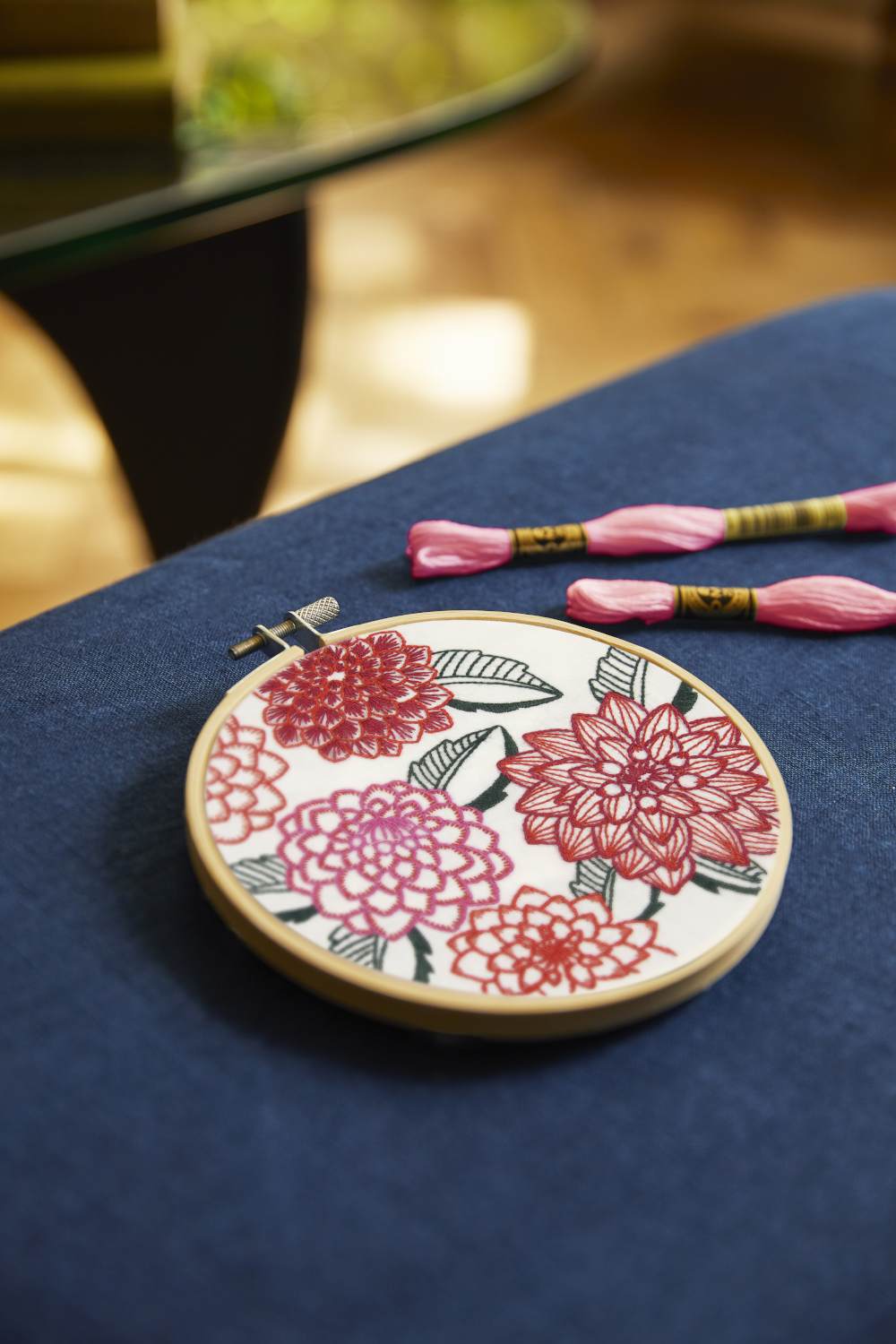 DMC Embroidery Kit Dahlias by Marie-Dominique Procureur