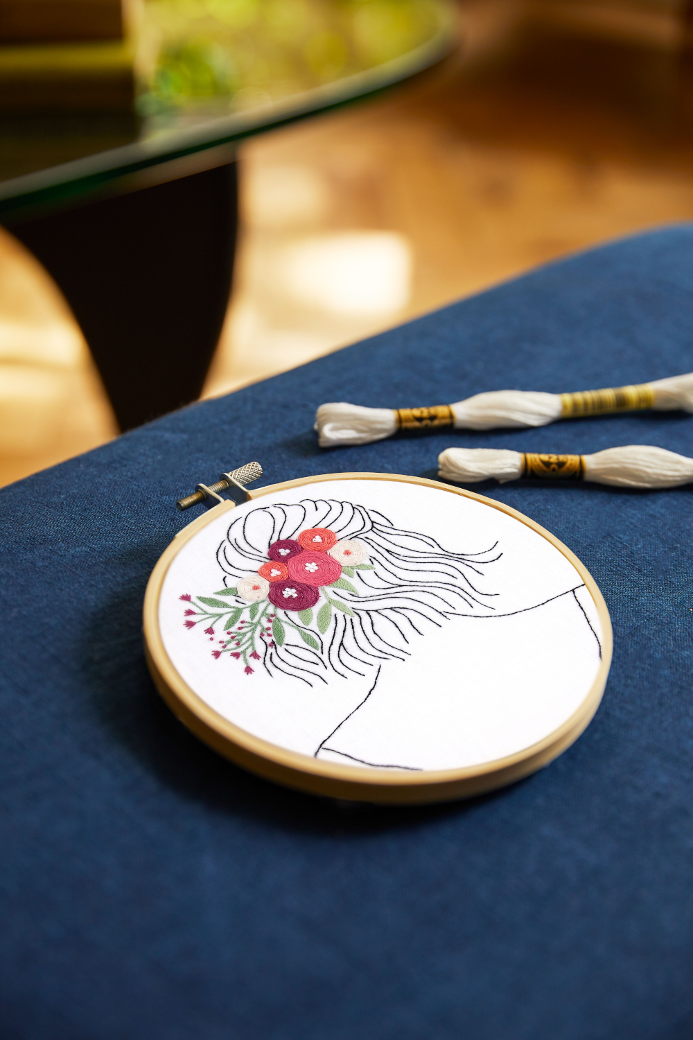 DMC Embroidery Petal & Pearls by Nathalie Weinzaepflen