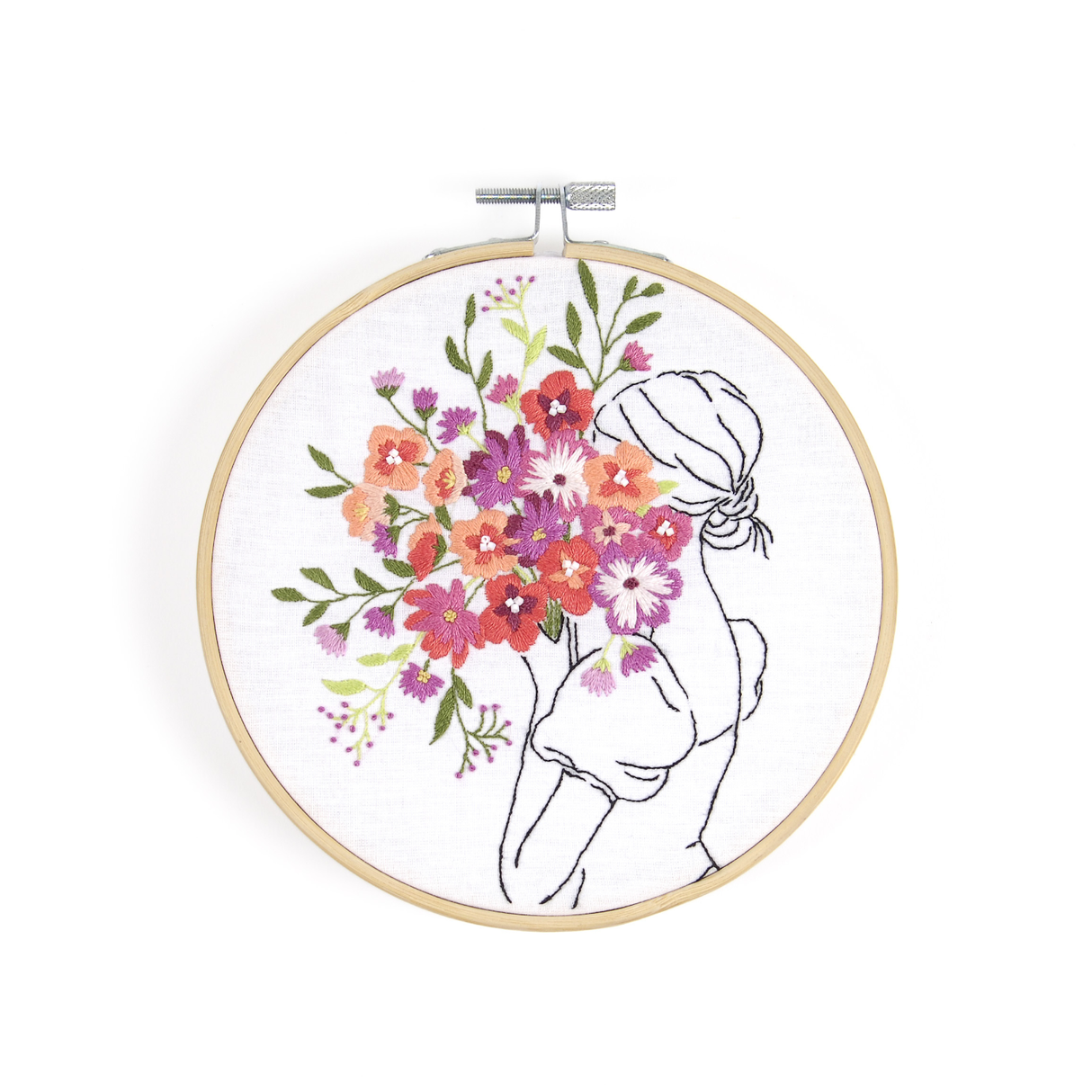 DMC Embroidery Floral Embrace by Nathalie Weinzaepflen