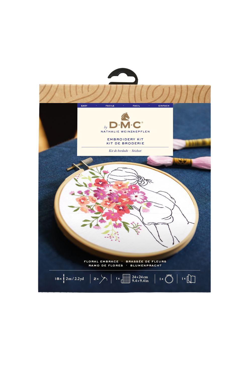 DMC Embroidery Floral Embrace by Nathalie Weinzaepflen