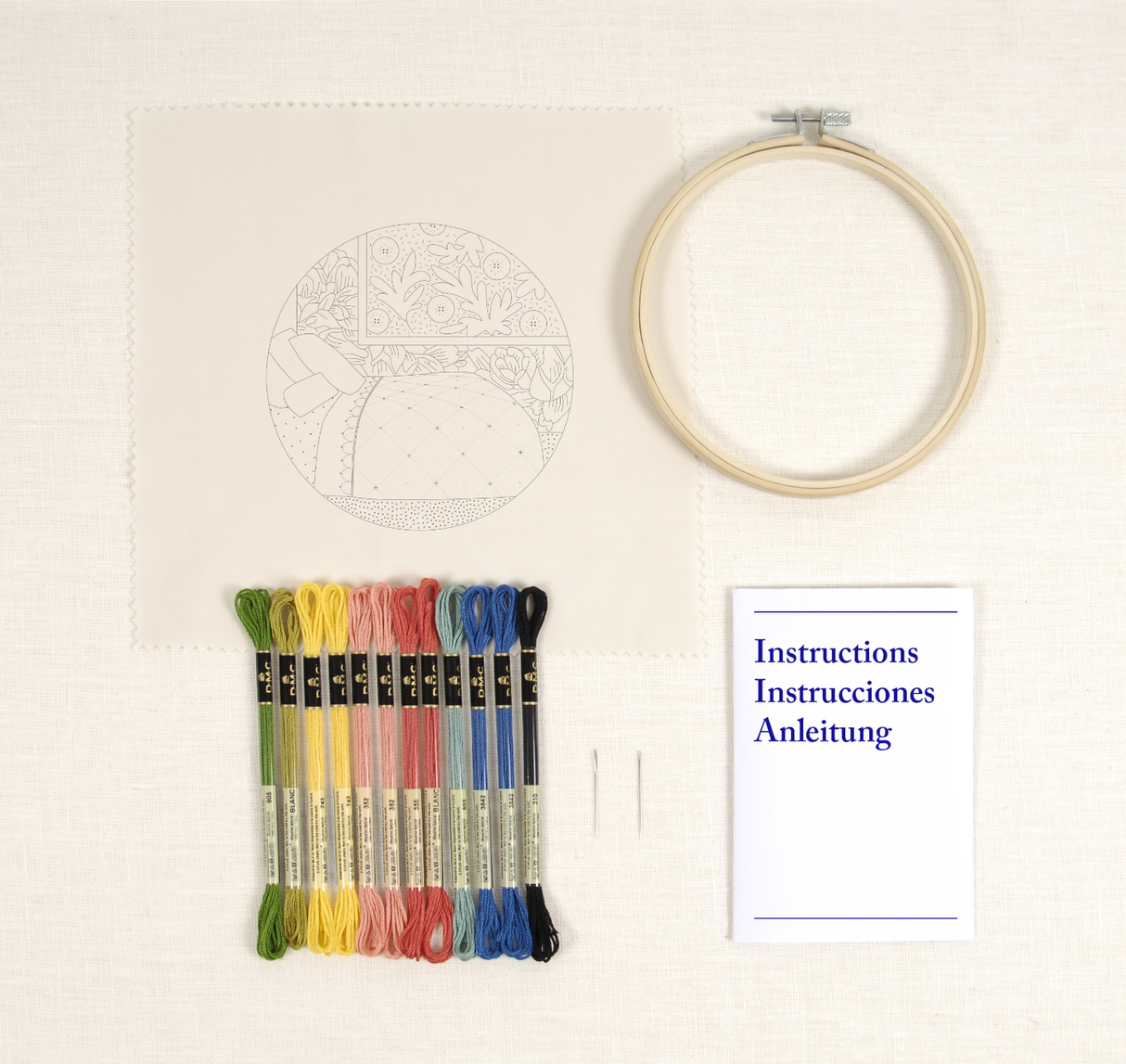 DMC Embroidery Homey Bedroom by Karin Fast Woven-Effect