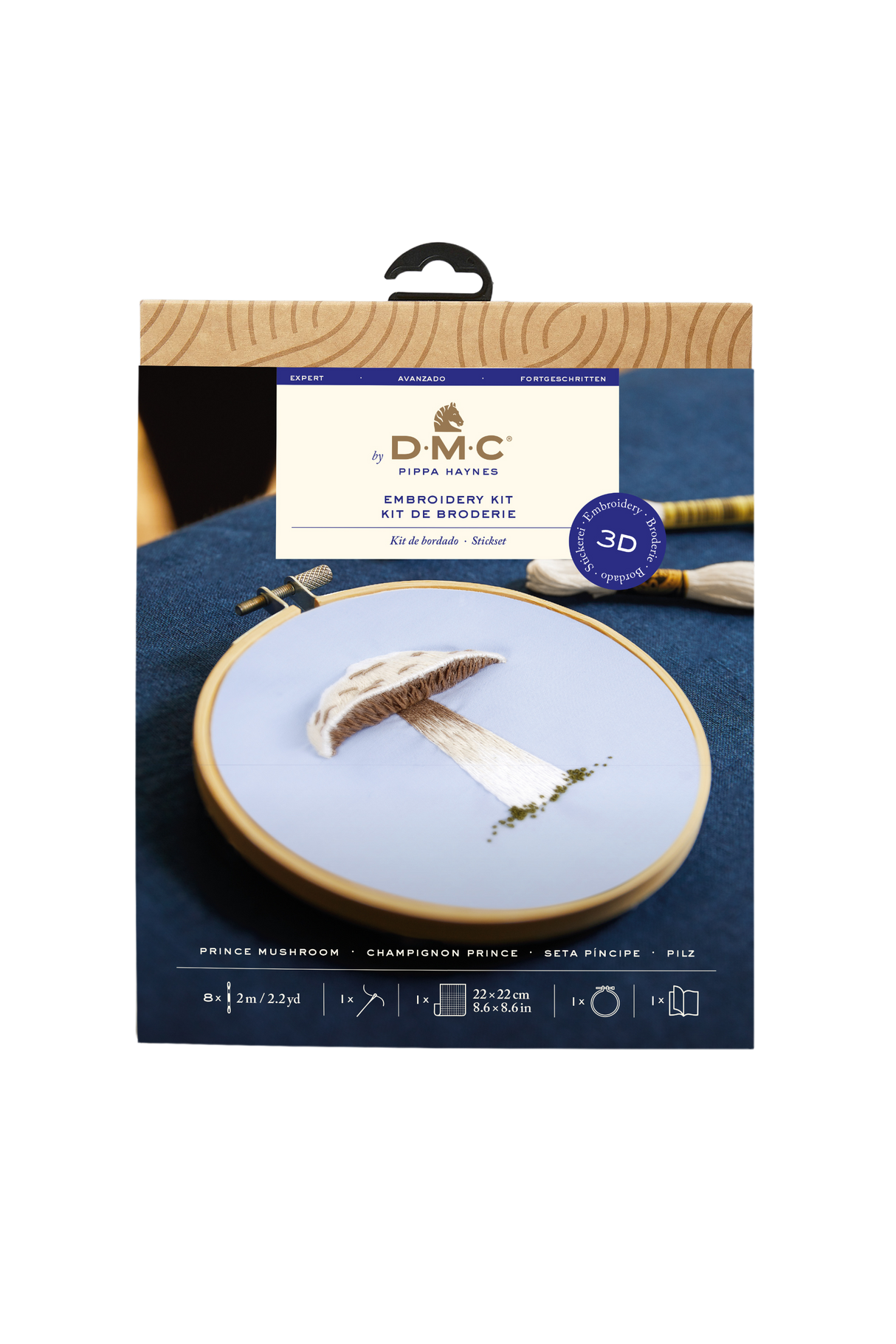 DMC Embroidery Prince Mushroom by Pippa Haynes 3D / Stumpwork