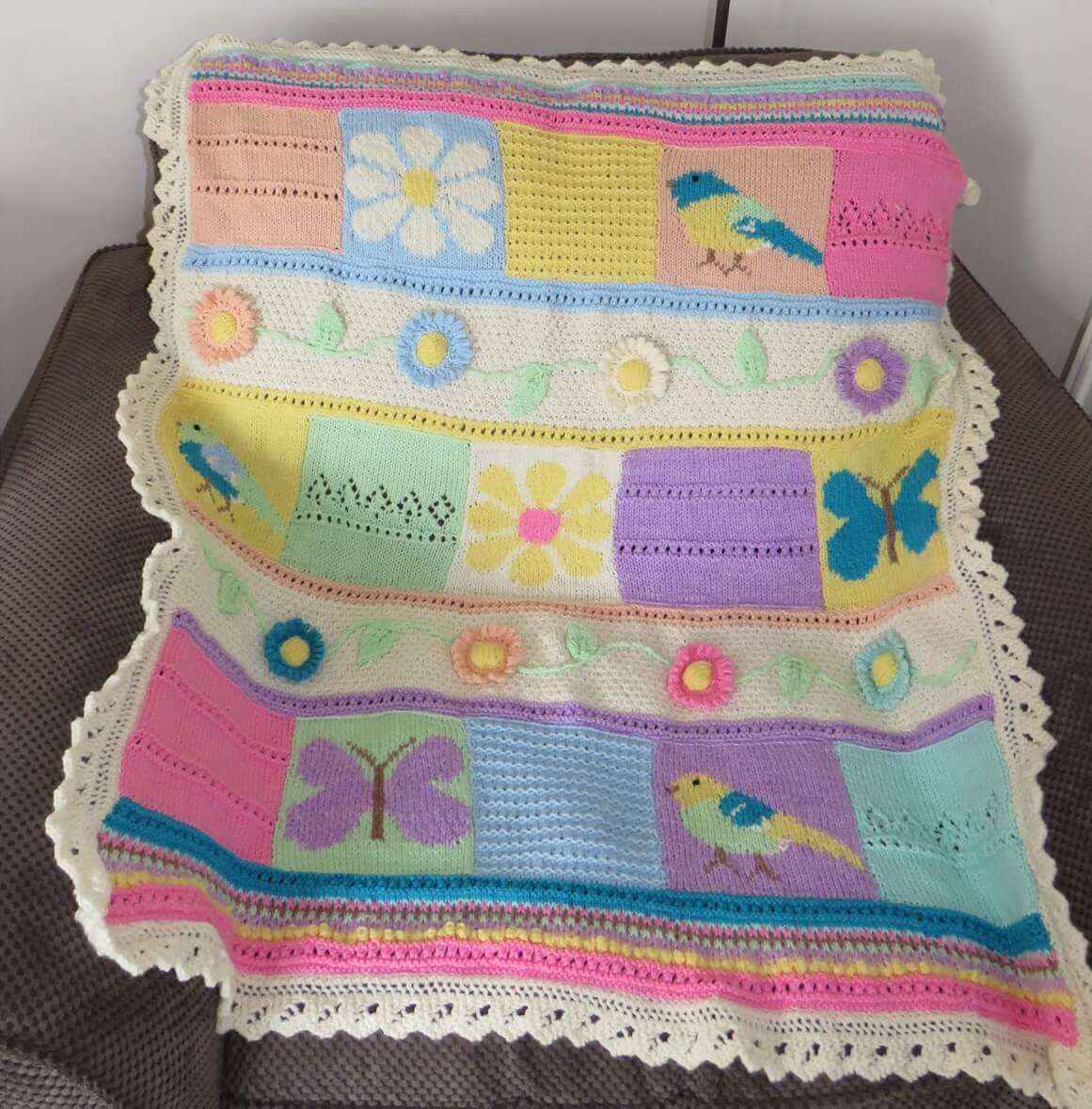 Woolcraft New Fashion DK Joys of Spring Blanket Pattern