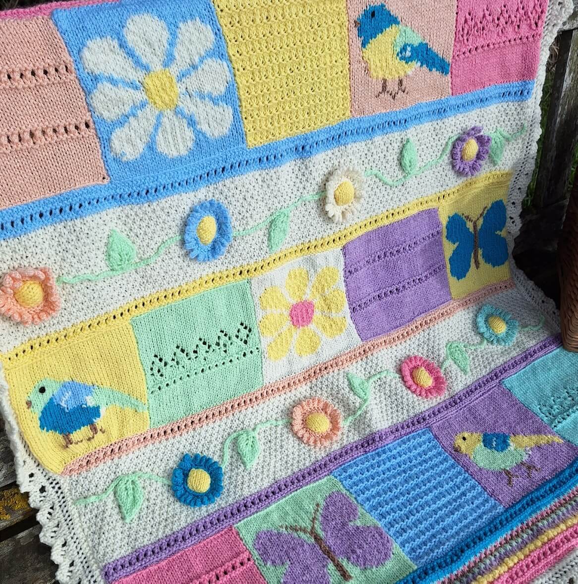 Woolcraft New Fashion DK Joys of Spring Blanket Pattern