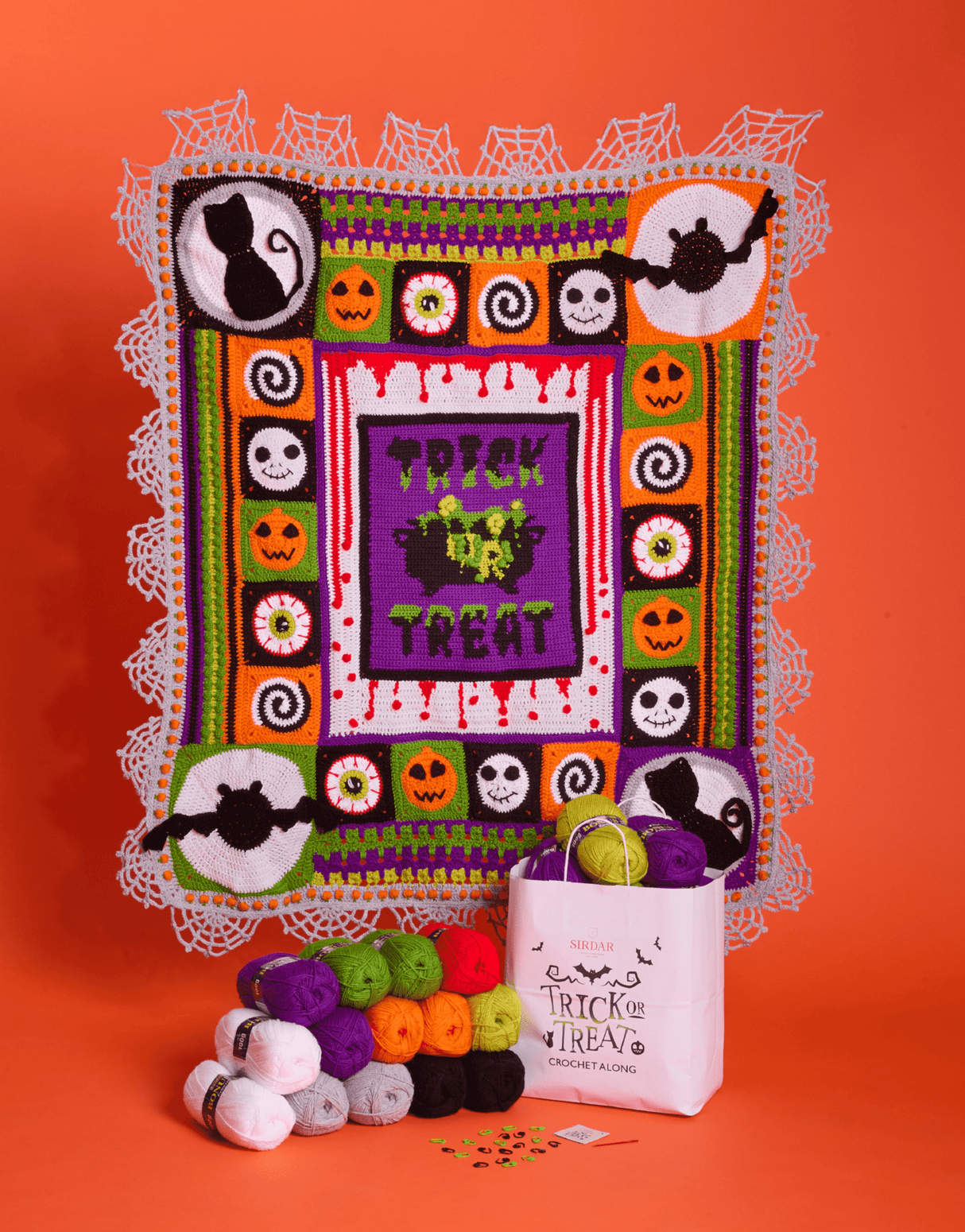 Sirdar Trick or Treat Halloween Blanket 2025 - Crochet Along (CAL)