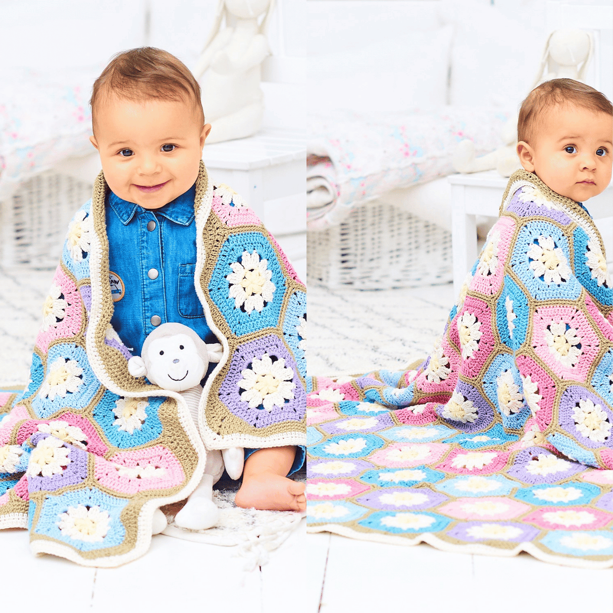 Stylecraft Naturals Bamboo Cotton DK Daisy Field Blanket Pattern 10001