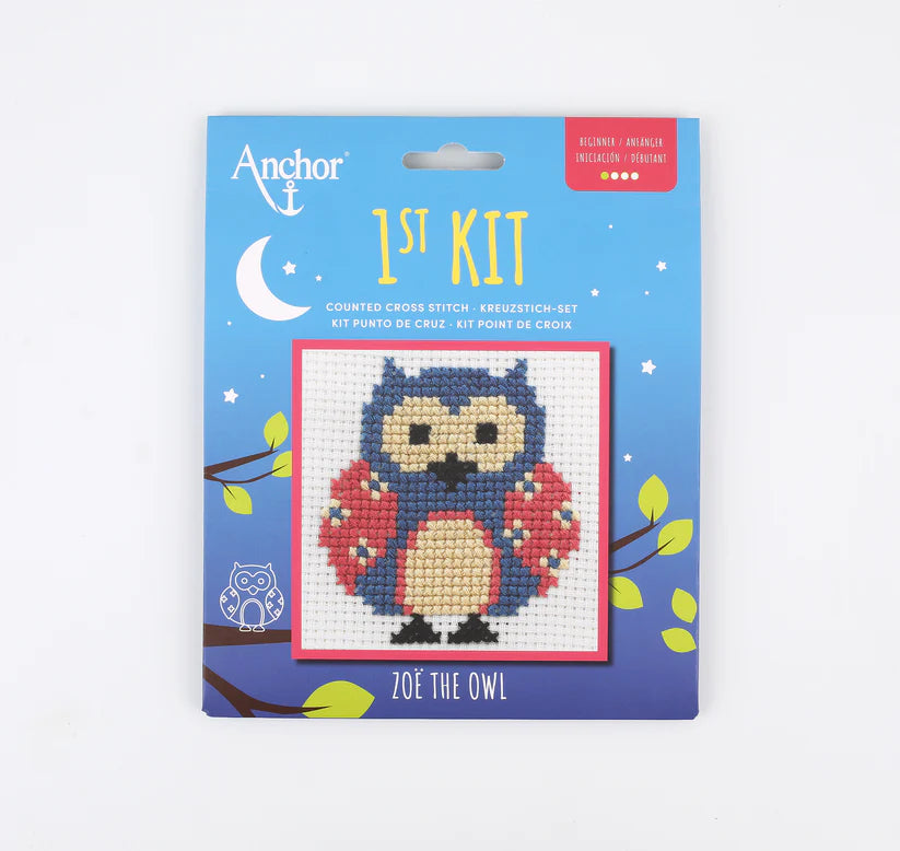 Anchor Mini My First Counted Cross Stitch Kit - Zoe the Owl