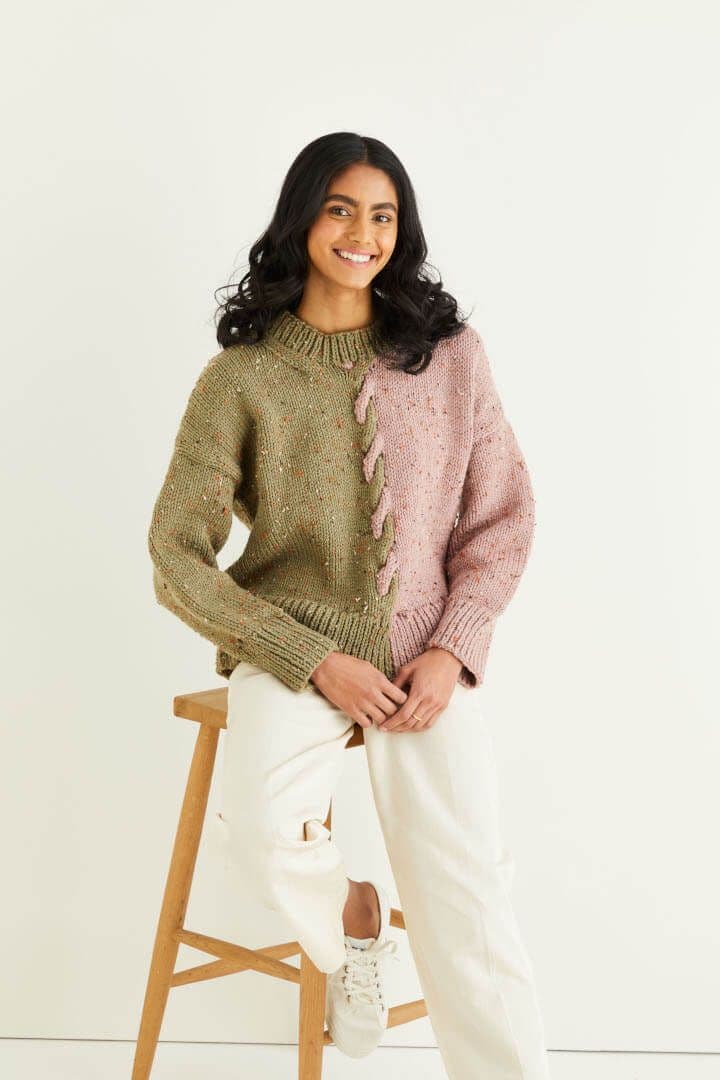 Hayfield Bonus Chunky Tweed Jumper Pattern 10341