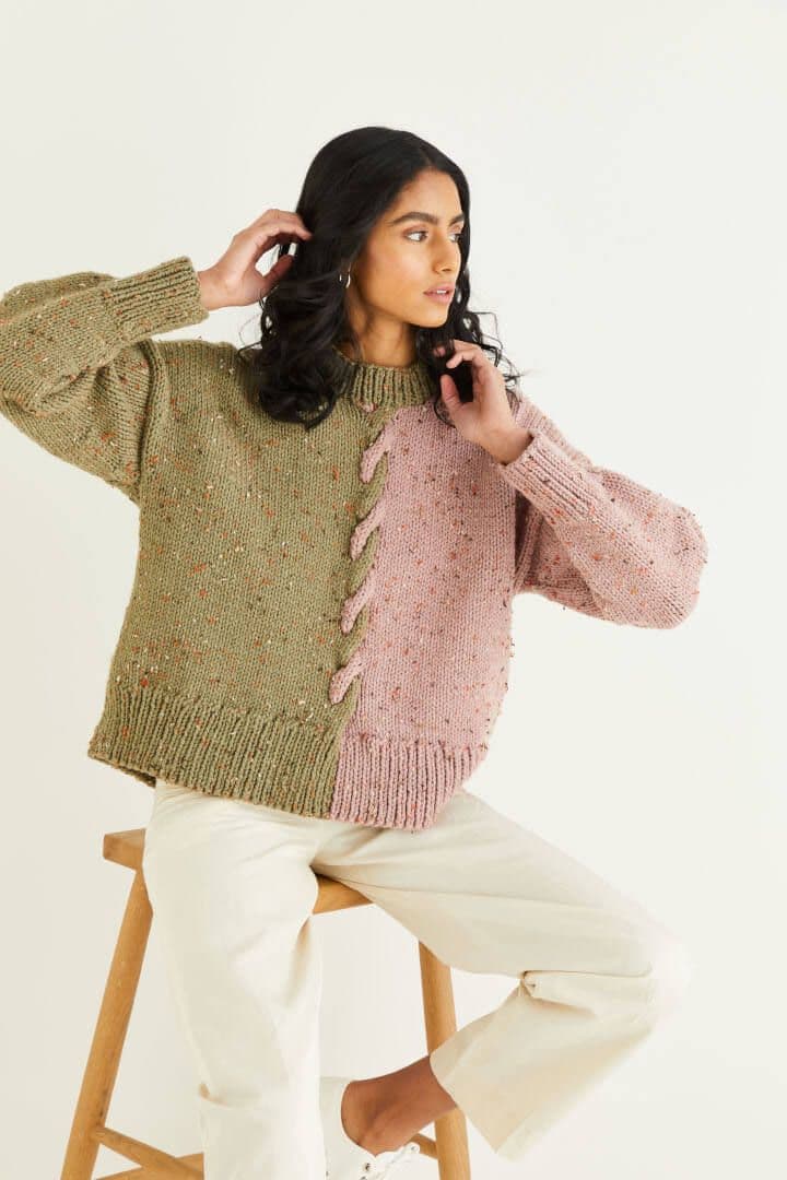 Hayfield Bonus Chunky Tweed Jumper Pattern 10341