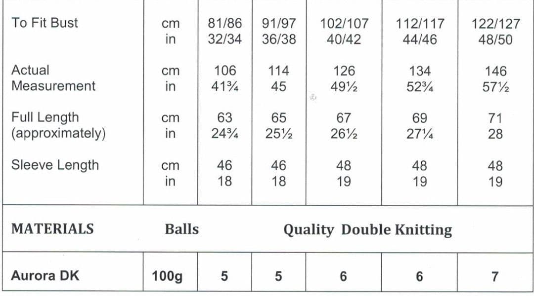 James C. Brett Aurora DK Cardigan Pattern JB861