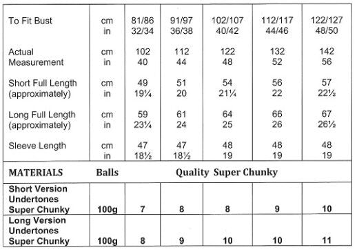James C. Brett Undertones Super Chunky Cardigans Pattern JB998