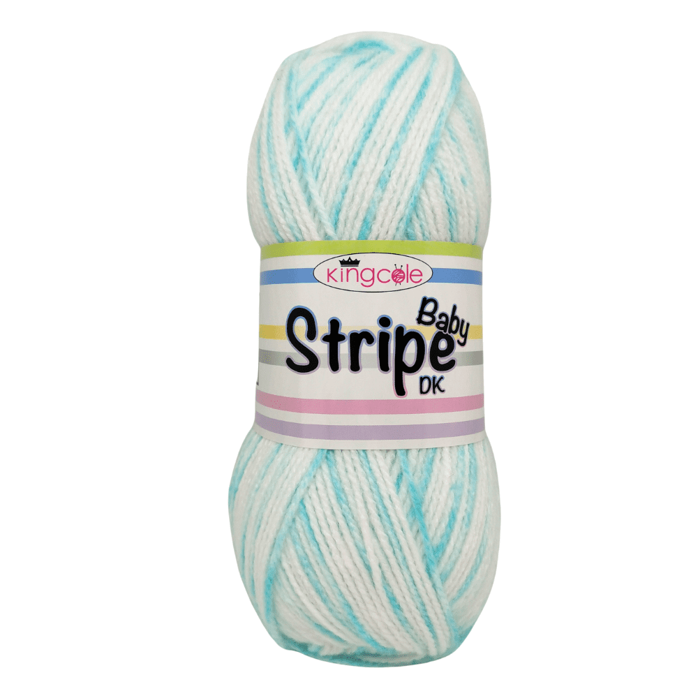 King Cole Baby Stripe DK 100g - Baby Blue 3604