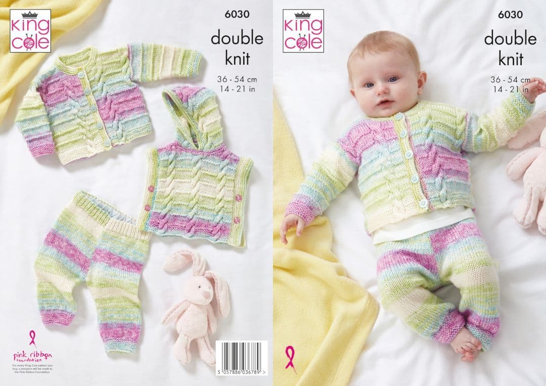 King Cole Cutie Pie DK Hoody, Cardigan & Leggings Pattern 6030