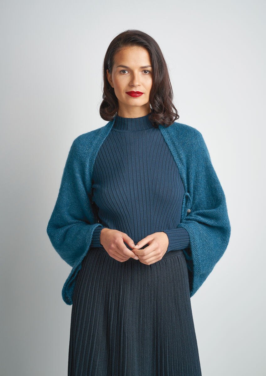 Rowan Patina DK Zing Shrug Pattern By Martin Storey