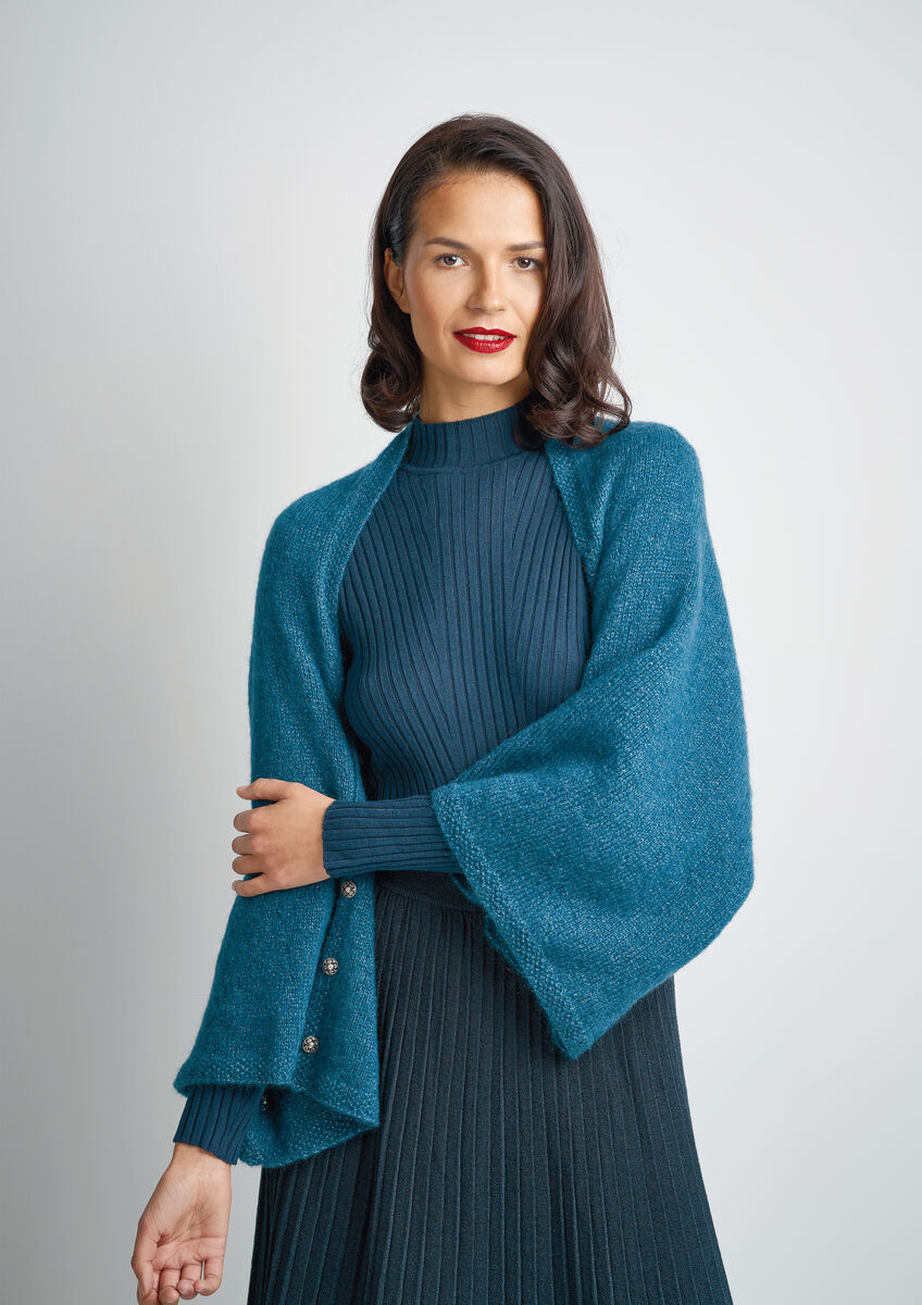 Rowan Patina DK Zing Shrug Pattern By Martin Storey