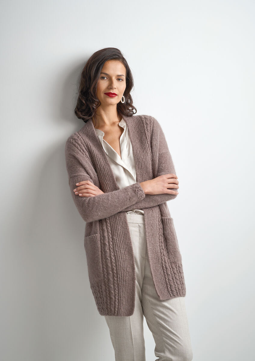 Rowan Patina DK Glamour Cardigan Pattern By Martin Storey