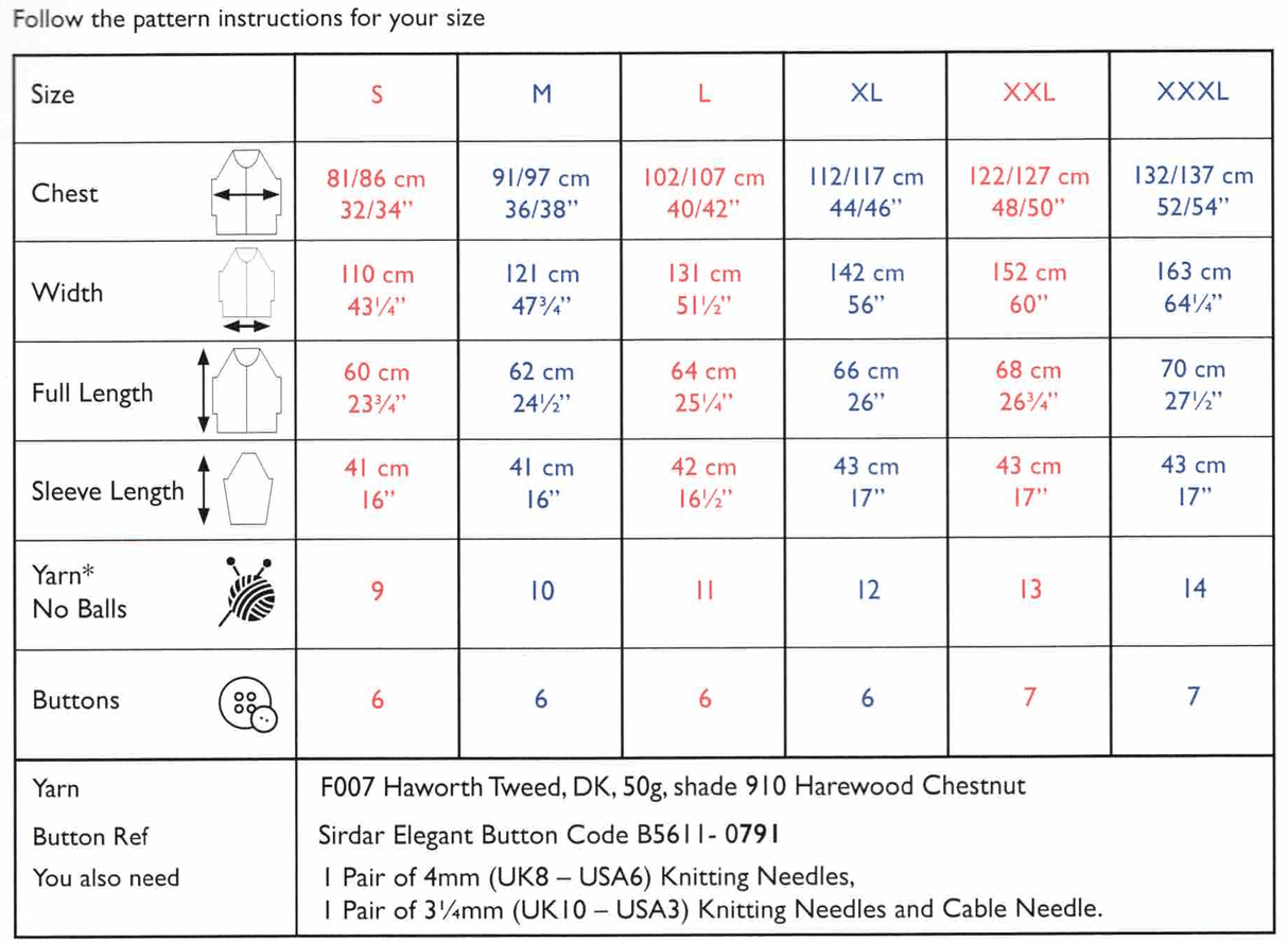 Sirdar Haworth Tweed DK Cardigan Pattern 10150