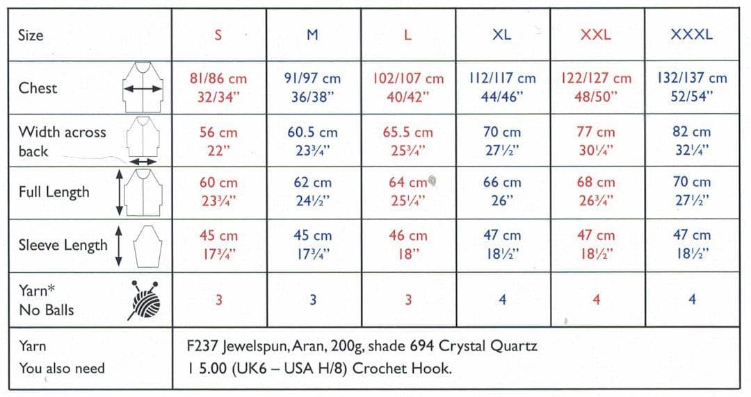 Sirdar Jewelspun Aran Cardigan Pattern 10727