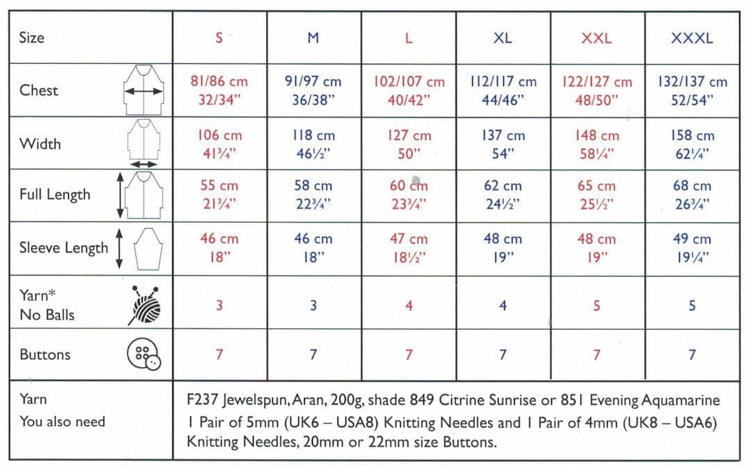 Sirdar Jewelspun Aran Caridgan Pattern 10716