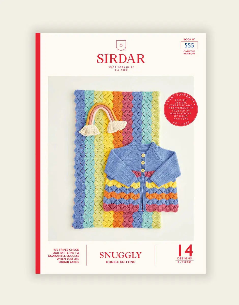 Sirdar Snuggly DK Knit/Crochet Cardigan, Hat, Blanket, Dungarees Over the Rainbow Book 555