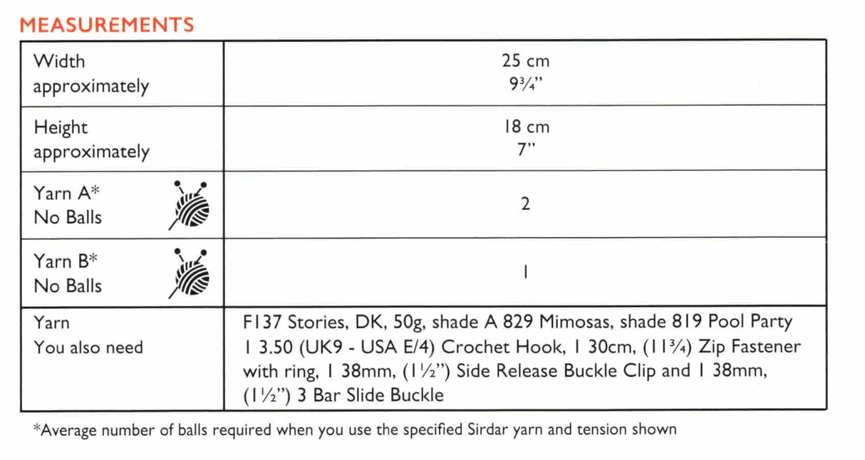 Sirdar Stories DK Bum Bag Pattern 10534