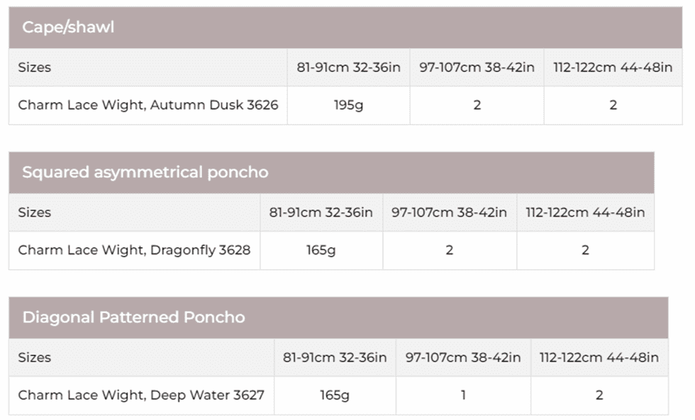 Stylecraft Charm Lace Weight Cape, Shawl & Poncho Pattern 9879