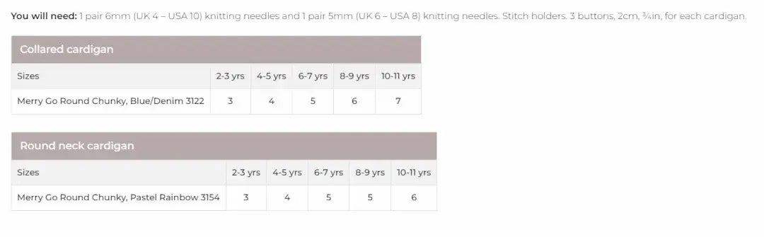 Stylecraft Merry Go Round Chunky Cardigan Pattern 10049