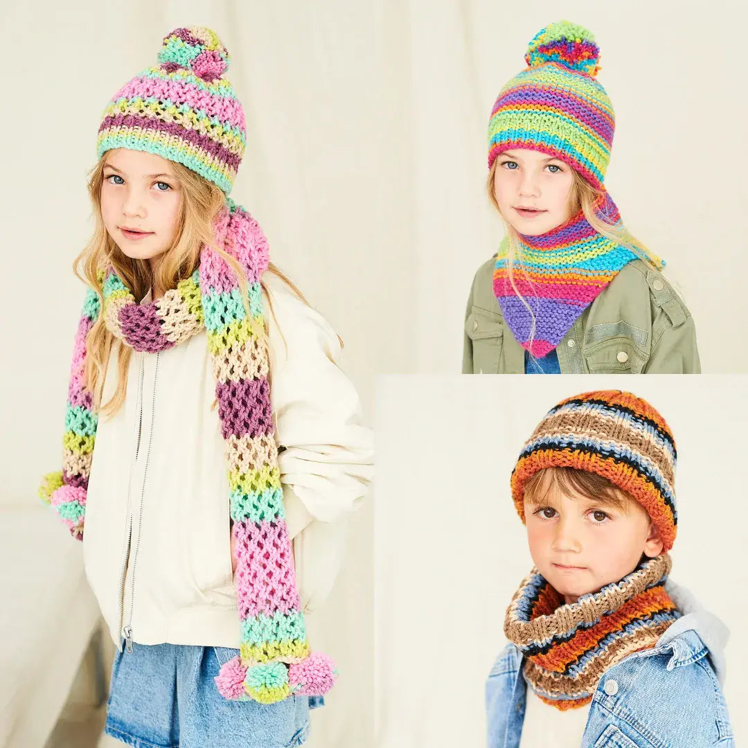Stylecraft Merry Go Round Chunky Hat & Scarf Pattern 10050