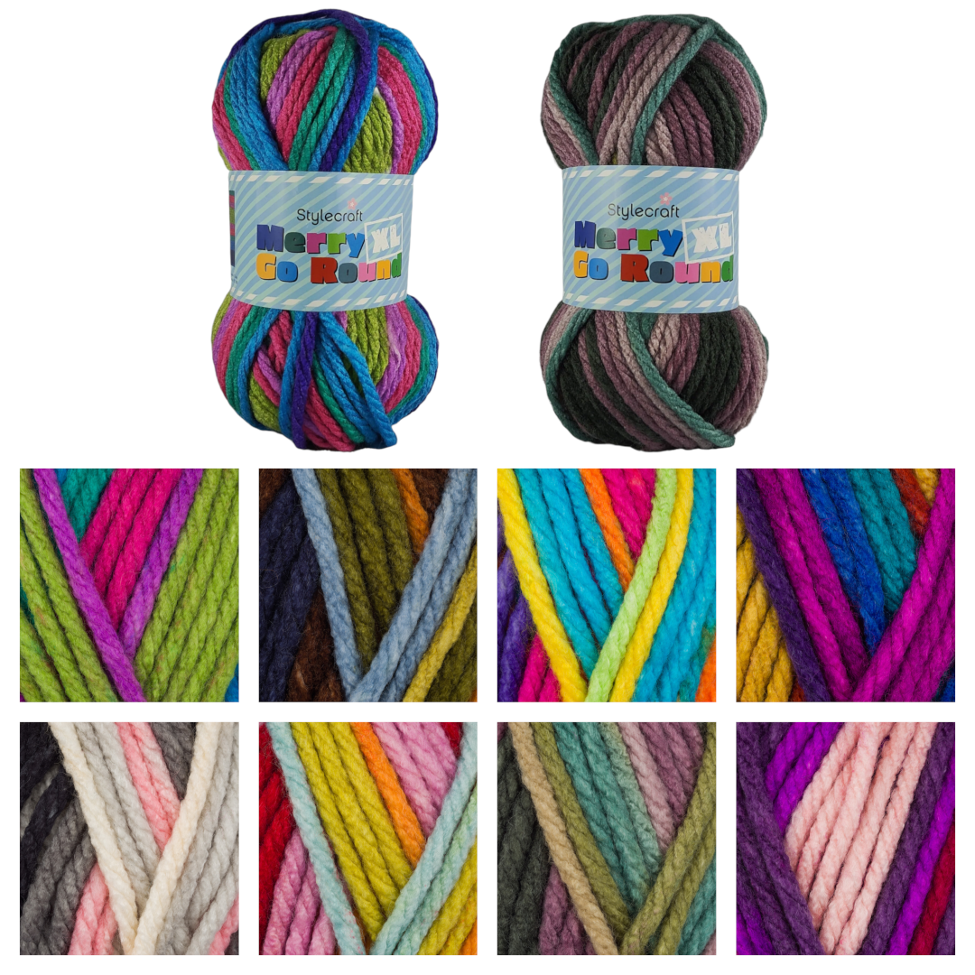 Gomitoli Di Lana Stylecraft Merry Go Round DK 100% Acrilico - Colore Starburst (3145) Confezione Da 5 - Filato Morbido Per Uncinetto E Maglia, Adatto A Cardigan