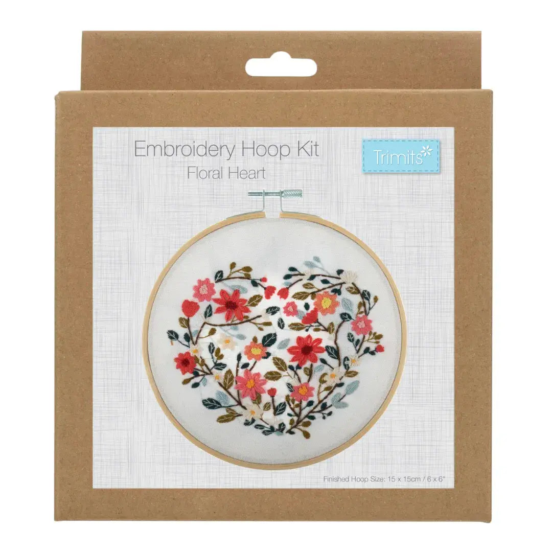 Trimits Embroidery Kit - Floral Heart 25 x 25cm