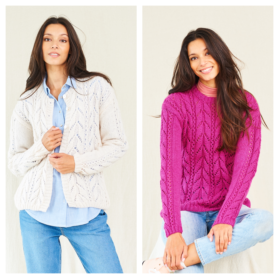 Stylecraft Grace Aran Sweater & Cardigan Pattern 10016 – Littlewoolshop.com