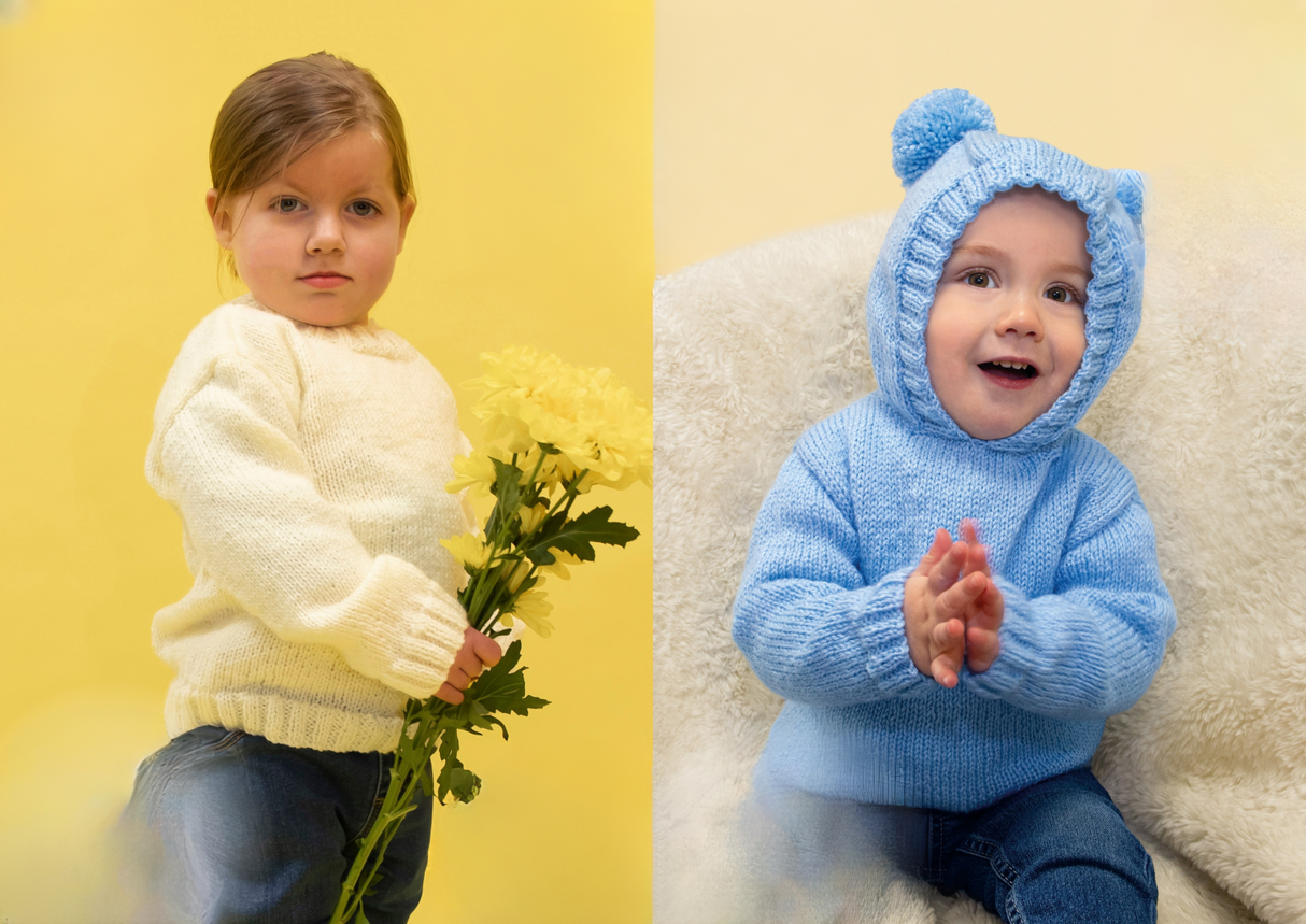 King Cole Baby DK Sweater Pattern 1007