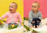 King Cole Baby DK Rib Yoke Cardigans Pattern 1008